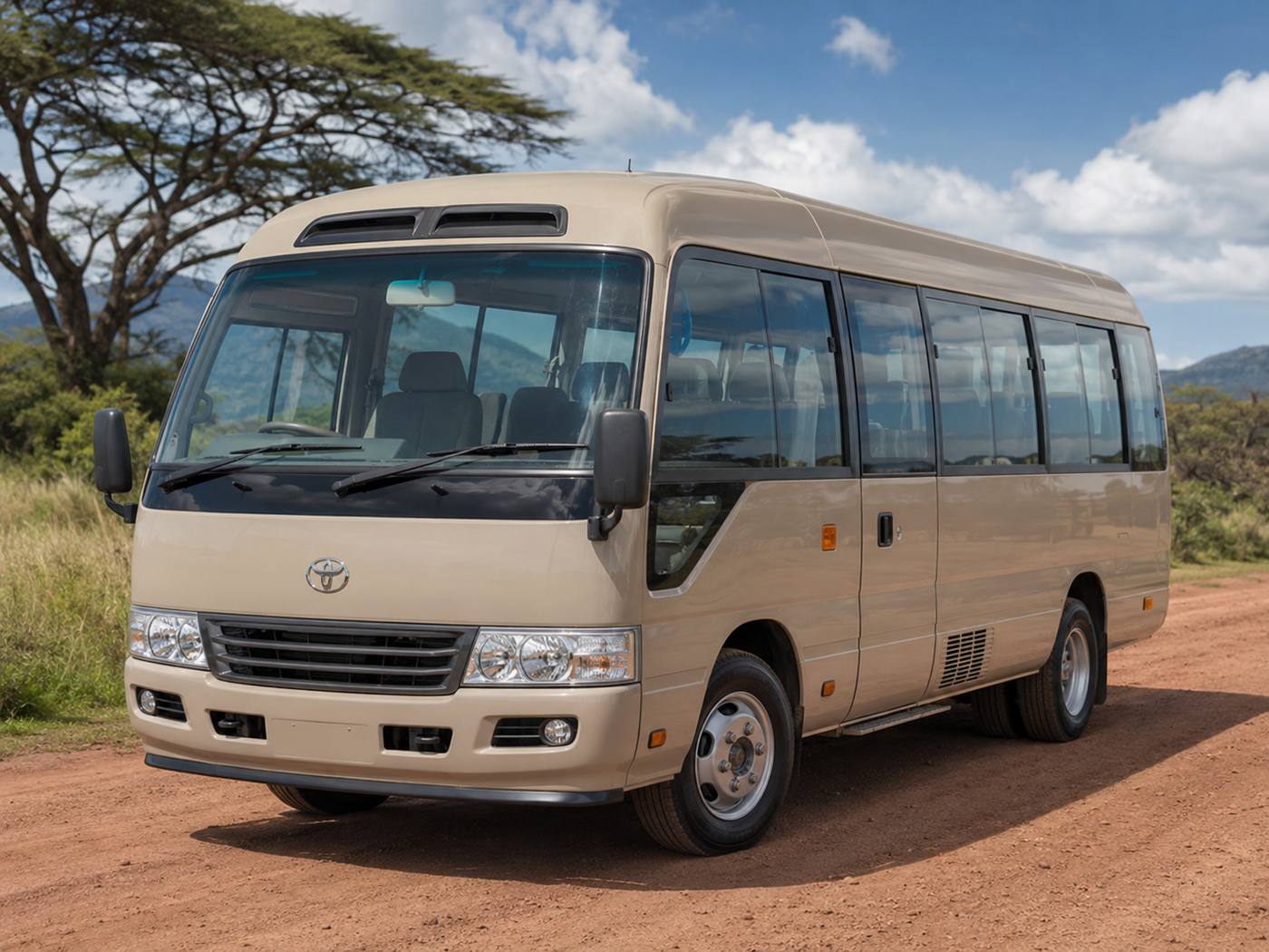 Coaster bus hire Uganda group transport